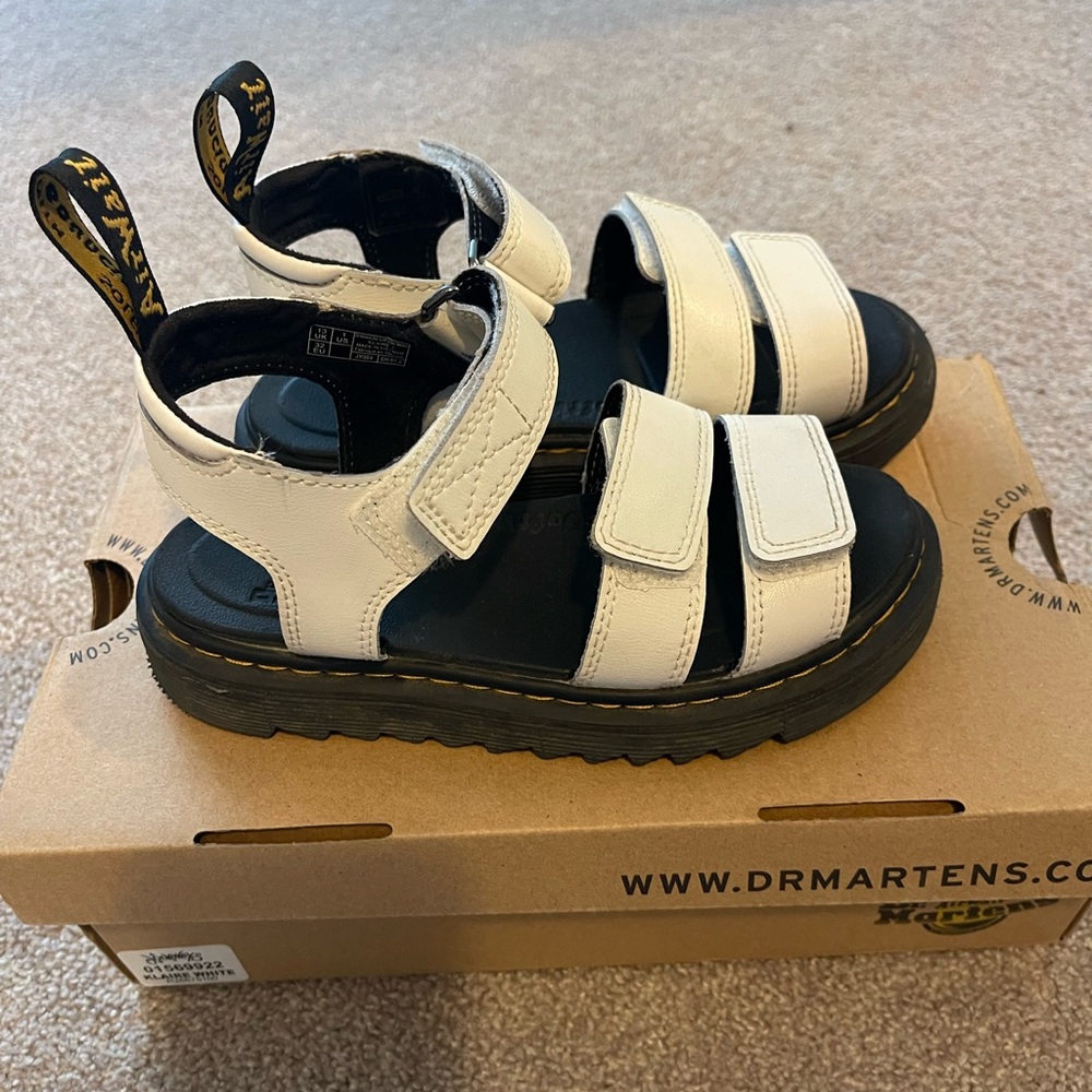 Dr. Martens White and Black Sandals Chunky Design